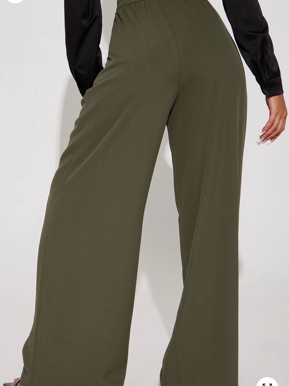 Fashion Nova Olive Green Wide Leg High-Rise Pants - Picture 2 of 4